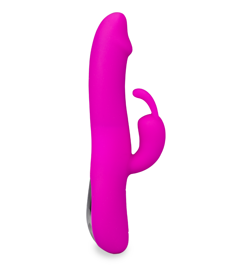 Thrust and throb action rabbit vibrator