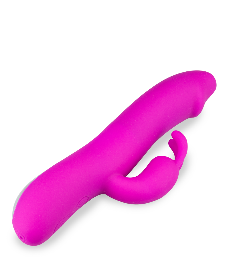 Thrust and throb action rabbit vibrator
