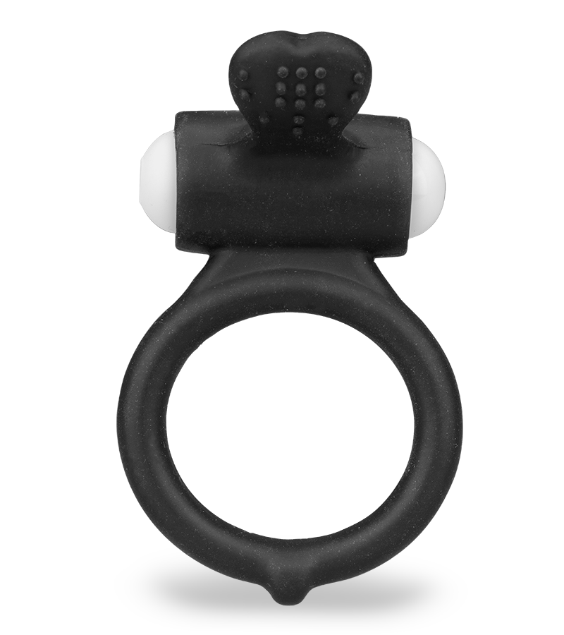 Tickling and vibrating silicone cock ring