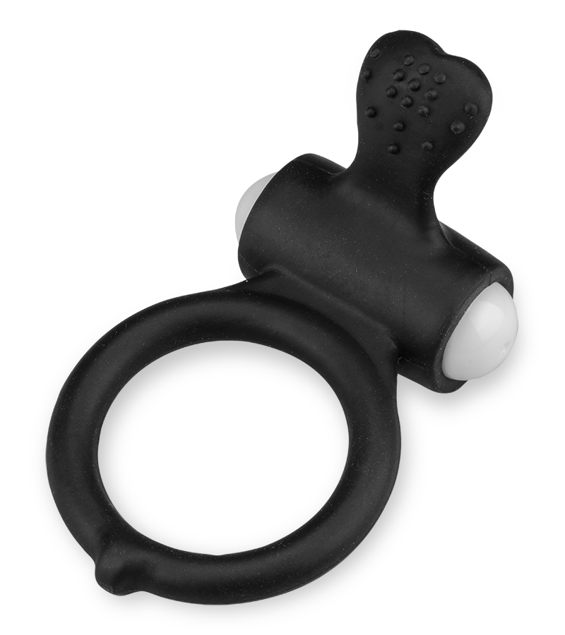 Tickling and vibrating silicone cock ring