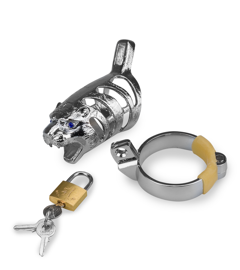 Tiger Chinese zodiac penis chastity cage