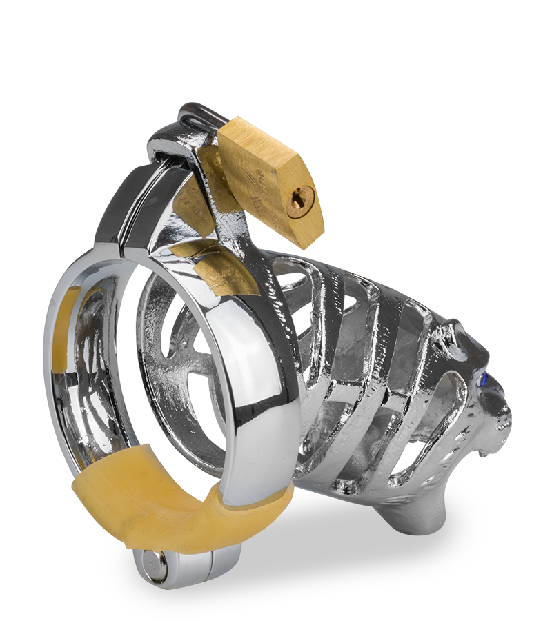 Tiger Chinese zodiac penis chastity cage