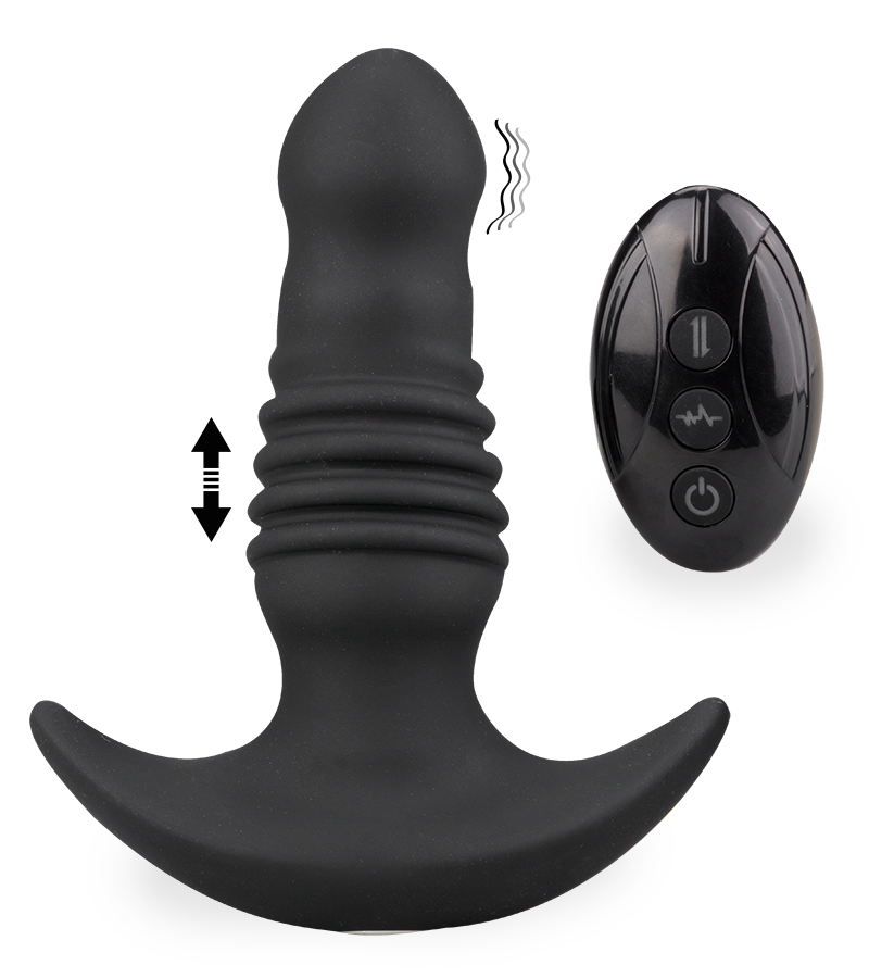 Tokyo vibrating and thrusting butt plug