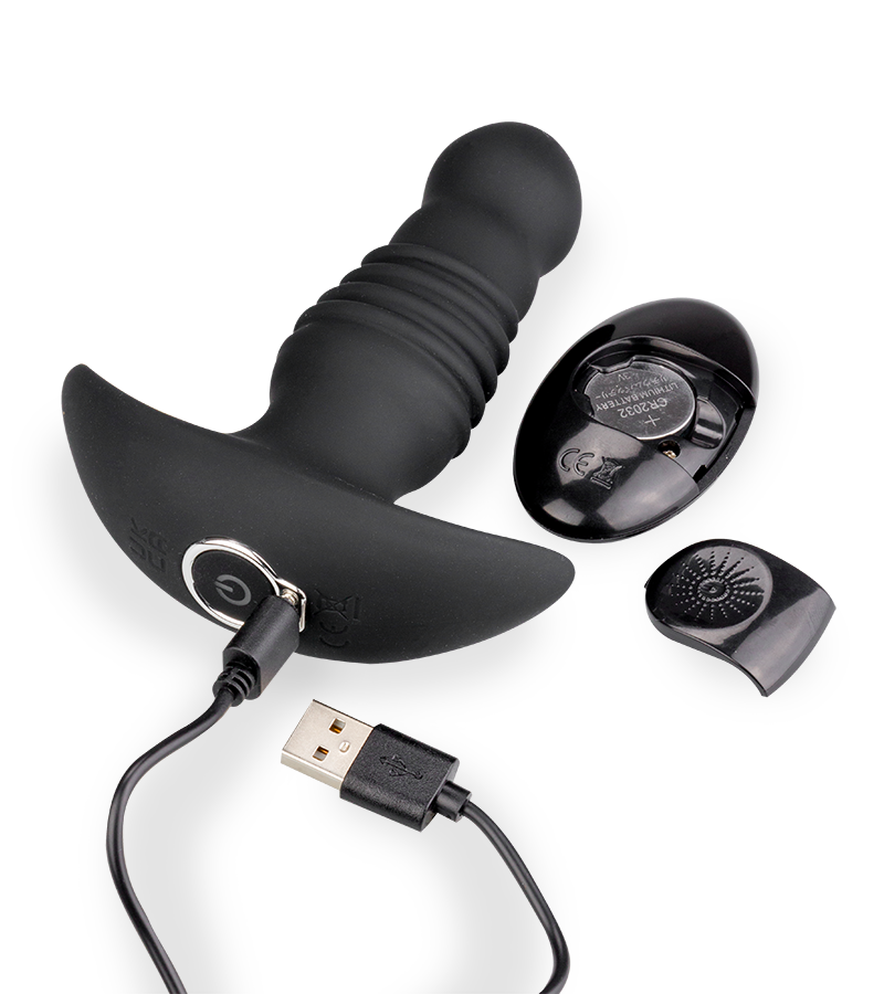 Tokyo vibrating and thrusting butt plug