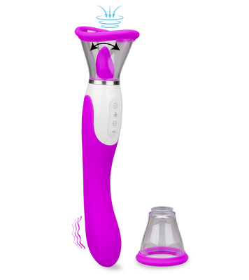 Torch pussy pump with tongue and vibrator