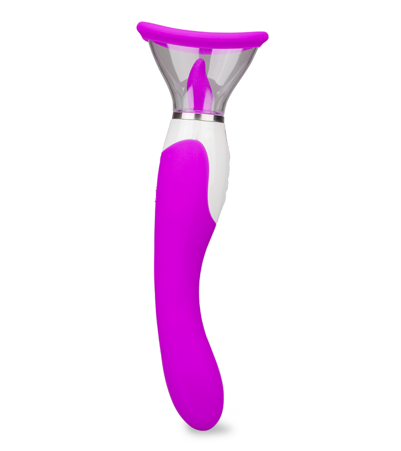 Torch pussy pump with tongue and vibrator