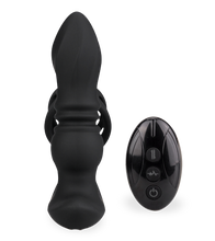 Load image into Gallery viewer, Toronto vibrating and thrusting anal plug with double cock ring