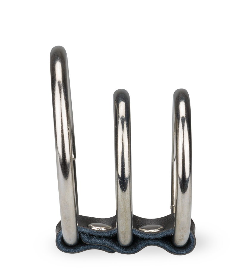 Triple loop metal cock ring