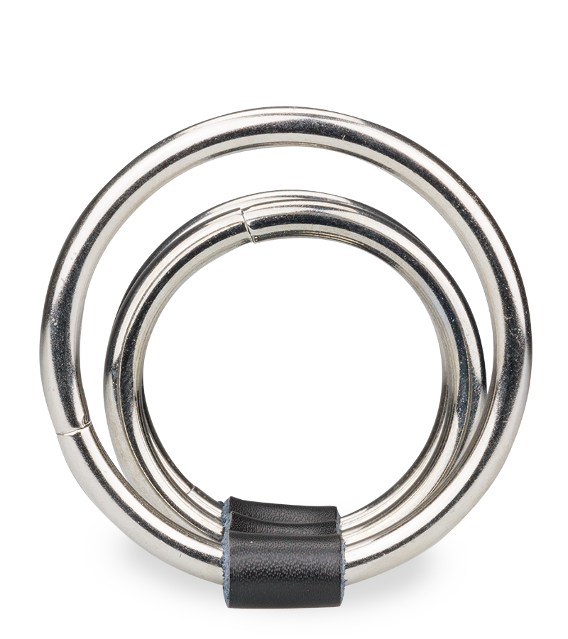 Triple loop metal cock ring
