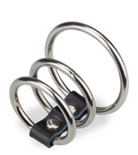 Load image into Gallery viewer, Triple loop metal cock ring