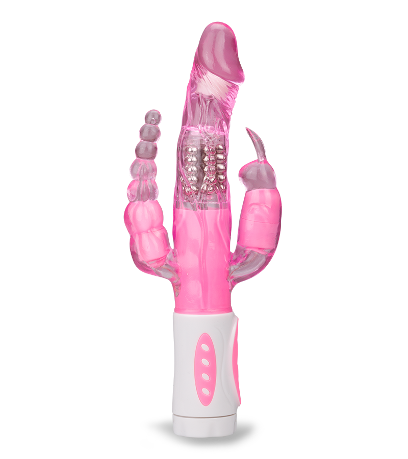 Triple penetration rotating rabbit vibrator