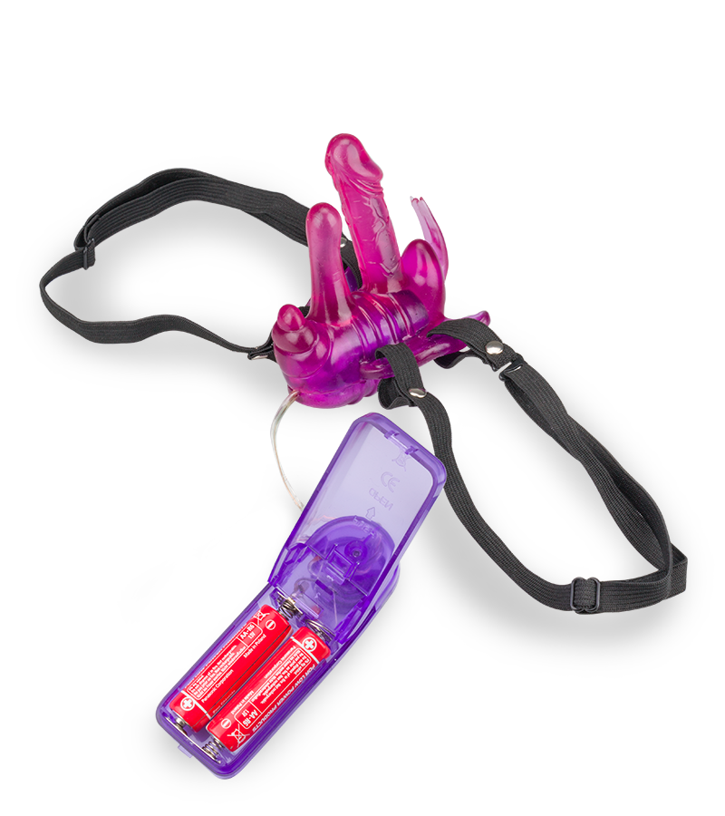 Triple stimulation butterfly vibrating knickers