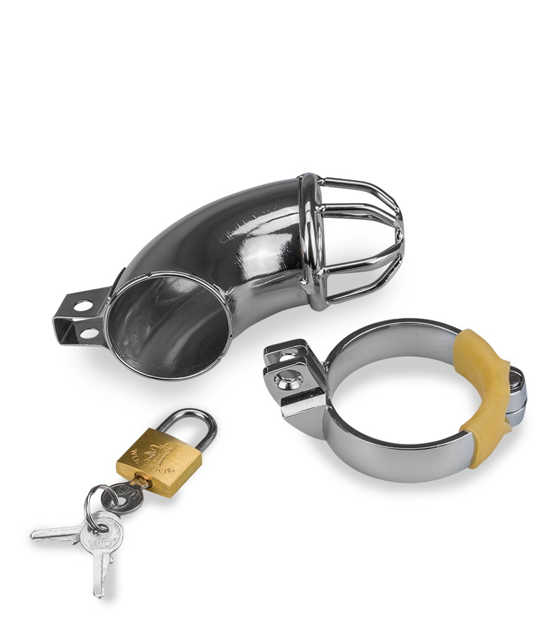 Turtleneck chastity cage for men