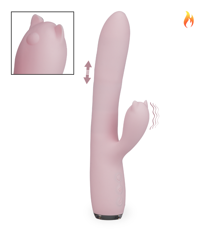 Twenty thrusting heated rabbit vibrator