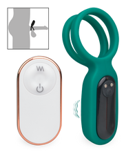 Load image into Gallery viewer, Unity vibrating double cock ring with clit stimulator