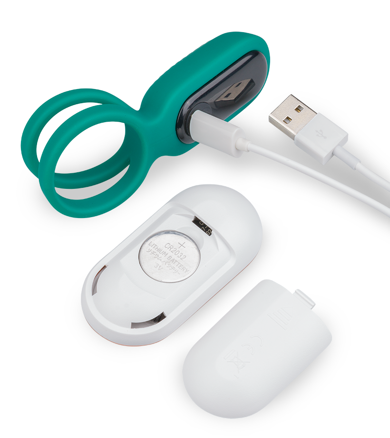 Unity vibrating double cock ring with clit stimulator