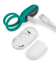 Load image into Gallery viewer, Unity vibrating double cock ring with clit stimulator