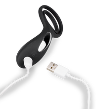 Load image into Gallery viewer, USB vibrator for couples with cock and ball rings