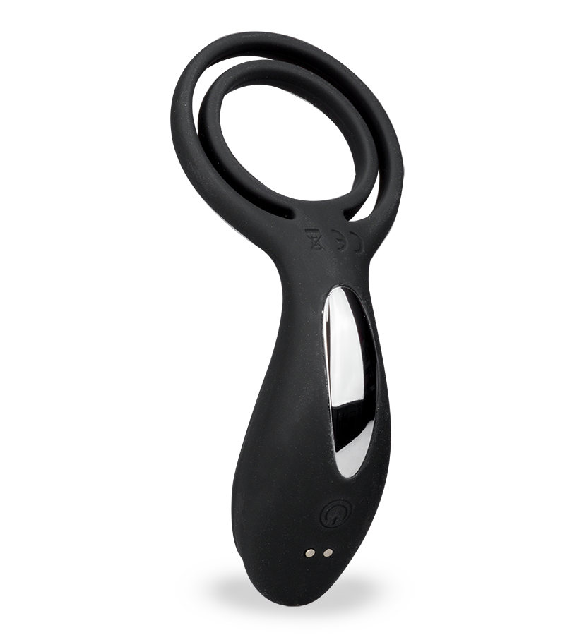 USB vibrator for couples with cock and ball rings