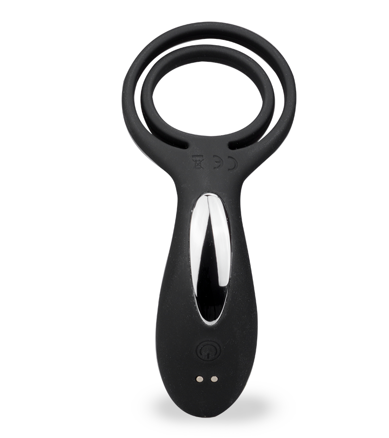 USB vibrator for couples with cock and ball rings
