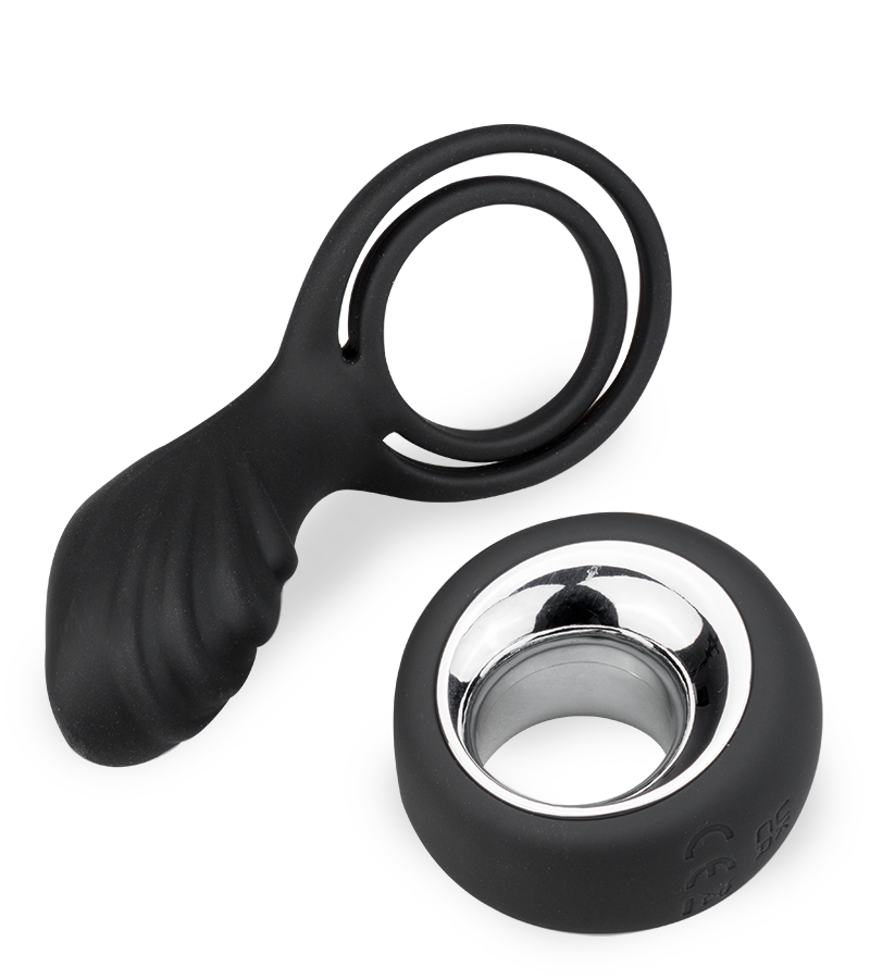 USB vibrator for couples with cock and ball rings
