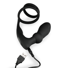 Load image into Gallery viewer, Vegas vibrating and throbbing prostate massager and double cock ring