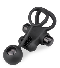 Load image into Gallery viewer, Vibrating anal bead double cock ring 10 speeds