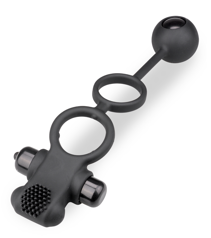 Vibrating anal bead double cock ring 10 speeds