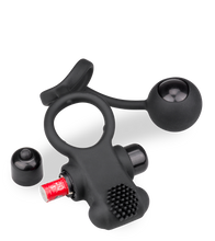 Load image into Gallery viewer, Vibrating anal bead double cock ring 10 speeds