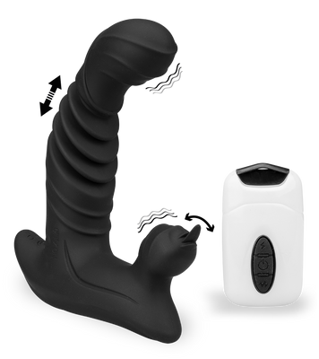 Vibrating and thrusting dildo clitoris stimulator 20 modes