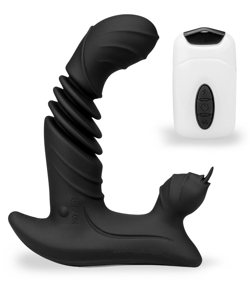 Vibrating and thrusting dildo clitoris stimulator 20 modes