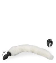 Load image into Gallery viewer, Vibrating butt plug with white synthetic fur tail
