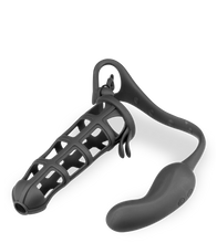 Load image into Gallery viewer, Vibrating cock ring and prostate stimulating penis cage