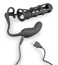 Load image into Gallery viewer, Vibrating cock ring and prostate stimulating penis cage