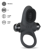 Load image into Gallery viewer, Vibrating cock ring with clit stimulator