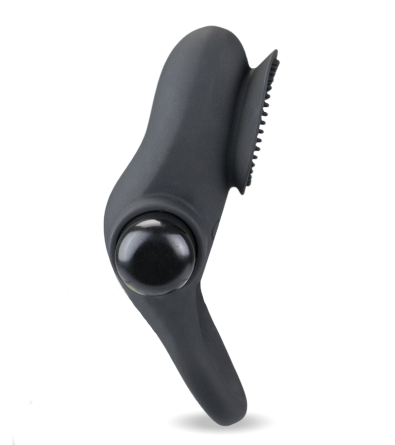 Vibrating cock ring with clit stimulator