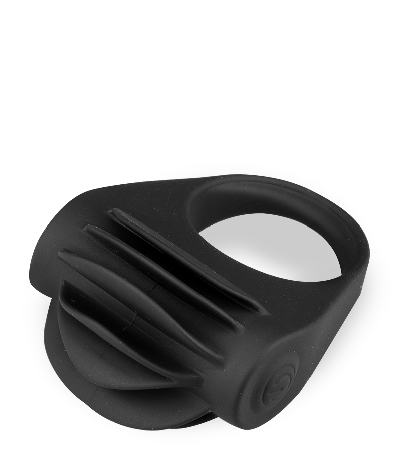 Vibrating cock ring with pleasure tongues