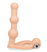 Load image into Gallery viewer, Vibrating dual penetration cock ring with 3 beads