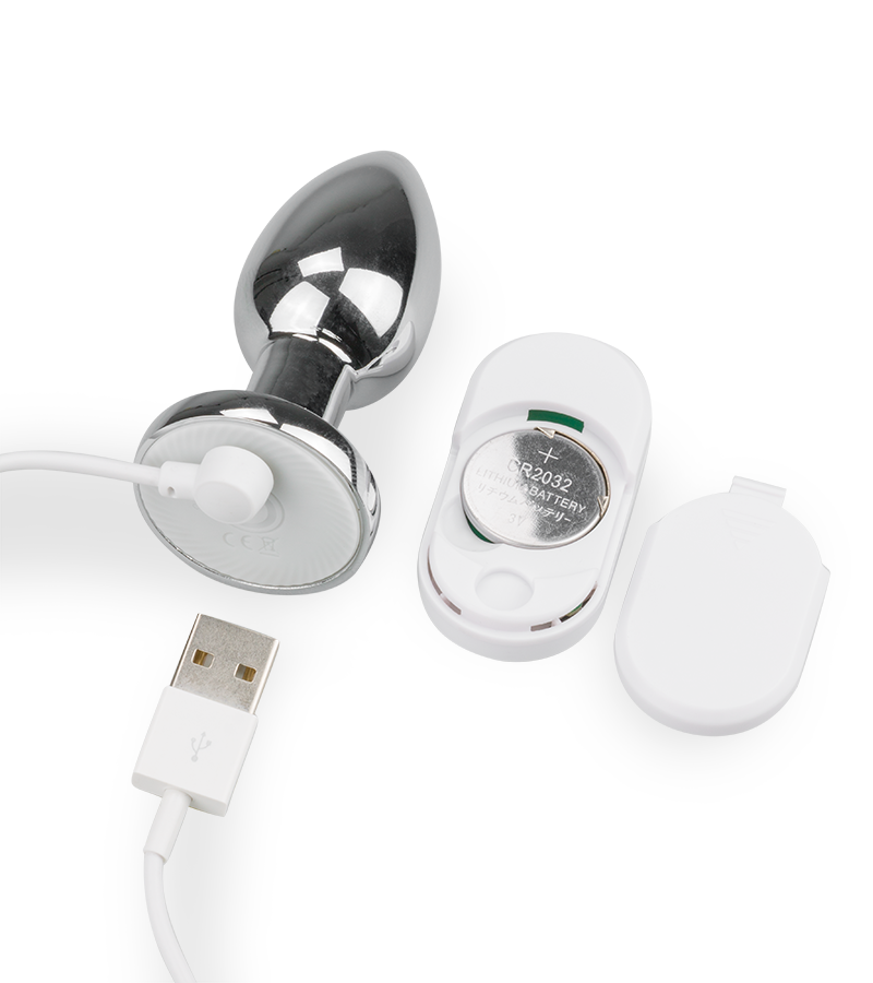 Vibrating light-up bejewelled anal plug