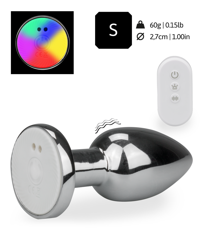 Vibrating light-up bejewelled anal plug