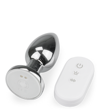 Load image into Gallery viewer, Vibrating light-up bejewelled anal plug