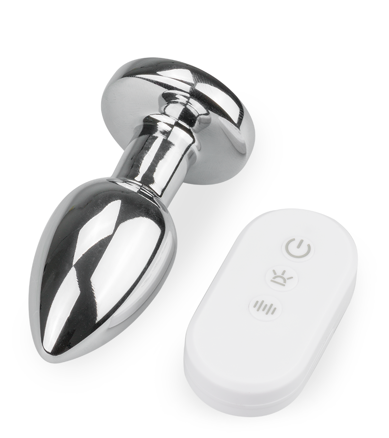 Vibrating light-up bejewelled anal plug