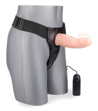 Vibrating realistic hollow strap on dildo