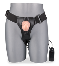 Load image into Gallery viewer, Vibrating realistic hollow strap on dildo