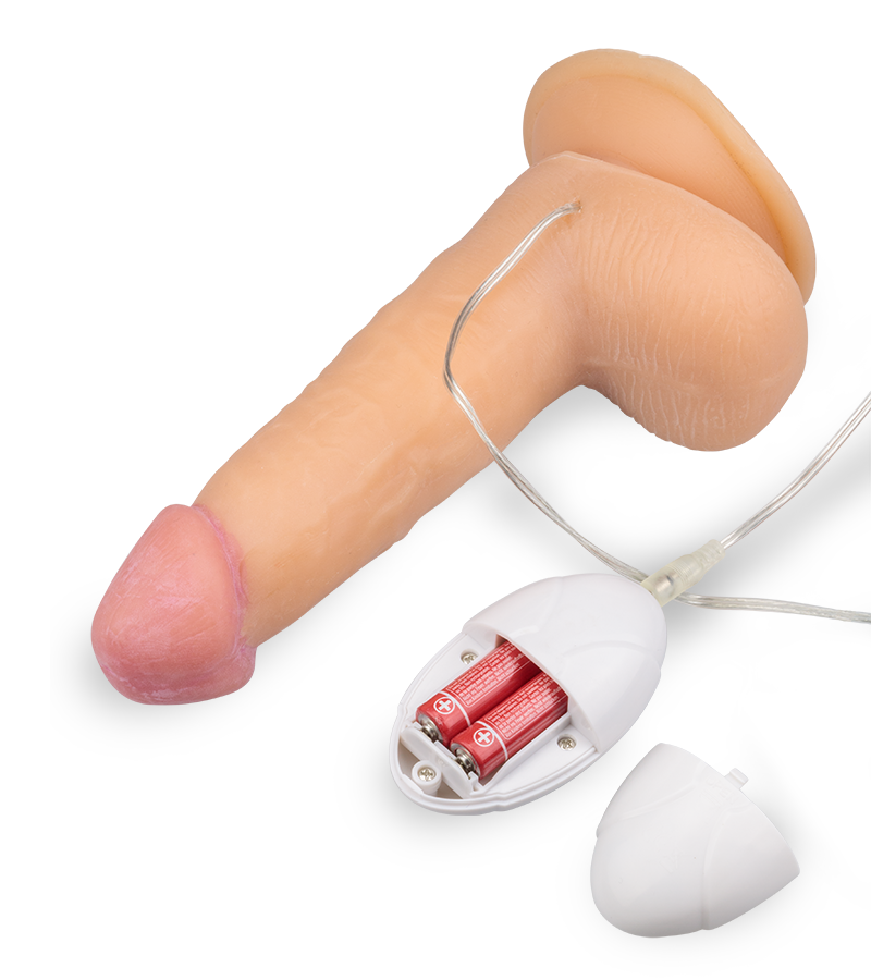 Vibrating strap on dildo 7.00 inches 10 modes