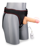 Vibrating strap on dildo 7.00 inches 10 modes