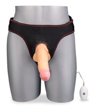 Load image into Gallery viewer, Vibrating strap on dildo 7.75 inches 10 modes