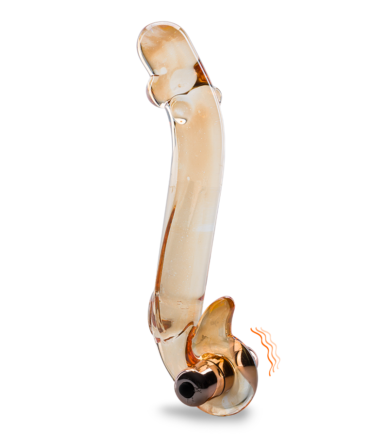 Virtuoso vibrating glass dildo