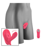 Wearable vibrating shell dildo