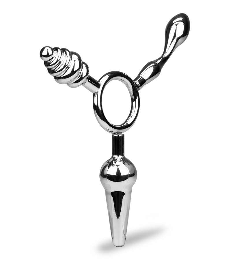 Wheel triple metal butt plug